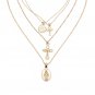 Choker Trendy Multi Layered Chain Gold Silver Jesus Big Cross Pendant Necklace women Jewelry