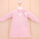 pink knitted dress with silky bow