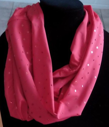 Red Faux Sequin Infinity Scarf