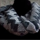 Stunning Black & Silver Infinity Scarf