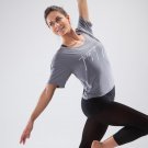 DOMYOS WOMEN'S SHORT DANCE T-SHIRT - GREY (SIZE UK 6)