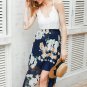 Size L White Lace Chiffon Patchwork V-neck Dress DM1001
