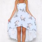 Size S Blue Bandage Floral Printed Beach Dress DM1002