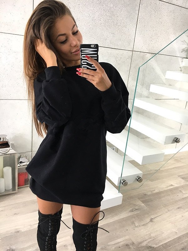 Size XL Black Pullover Women Sweatshirt DM1011