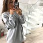 Size XL Grey Pullover Women Sweatshirt DM1011