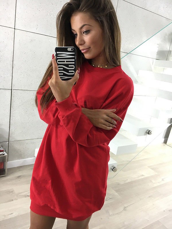 Size M Red Pullover Women Sweatshirt DM1011