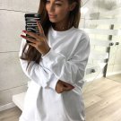 Size M White Pullover Women Sweatshirt DM1011
