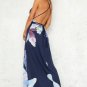 Size XXL Blue V-neck Floral Long Maxi Dress DM1019