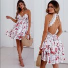 Size S Floral V-neck Floral Mini Sexy Dress DM1024