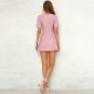 Size L Purple Bohemian V-neck Loose Short Sleeve Mini Dress DM1028