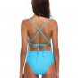 Size M Blue Bandage Women One-Piece Bikini Swimwear DM1063