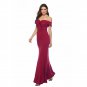 Size XL Wine V-neck Split Women Elegant Dress DM1079