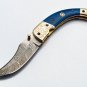 8.5" Handmade Damascus Folding Pocket knife Hunting knife 100% Handmade Damascus Steel Handle