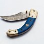 8.5" Handmade Damascus Folding Pocket knife Hunting knife 100% Handmade Damascus Steel Handle