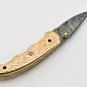 7.5'' Folding Hunter Pocket Knife Custom Hand Made Forged Damascus Steel Bowie Knife