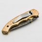 7.5'' Folding Hunter Pocket Knife Custom Hand Made Forged Damascus Steel Bowie Knife