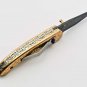 7.5'' Folding Hunter Pocket Knife Custom Hand Made Forged Damascus Steel Bowie Knife