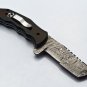 9'' Handmade Damascus Folding Pocket knife Hunting knife 100% Handmade Damascus