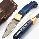6.75'' Custom Hand Made Forged knife Hunter Knife Damascus Steel Bowie Knife Handle IronWood