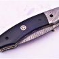 8'' Custom Hand Made Forged Folding Hunter Pocket Knife Damascus Steel Bowie Knife