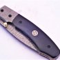 8'' Custom Hand Made Forged Folding Hunter Pocket Knife Damascus Steel Bowie Knife