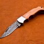 6.5" Handmade Damascus Folding Pocket knife Hunting knife 100% Handmade Damascus Steel