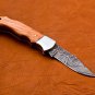 6.5" Handmade Damascus Folding Pocket knife Hunting knife 100% Handmade Damascus Steel