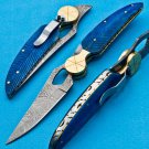 10.5 Handmade Damascus Folding Pocket knife Hunting knife 100% Handmade Damascus
