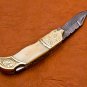 8.25" Handmade Damascus Folding Pocket knife Hunting knife 100% Handmade Damascus