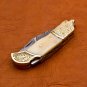 8.25" Handmade Damascus Folding Pocket knife Hunting knife 100% Handmade Damascus