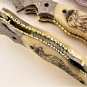 Handmade Damascus Folding Pocket knife Hunting knife Handmade Damascus Steel Handle Camel Bone
