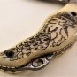Handmade Damascus Folding Pocket knife Hunting knife Handmade Damascus Steel Handle Camel Bone