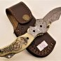 Handmade Damascus Folding Pocket knife Hunting knife Handmade Damascus Steel Handle Camel Bone