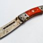 7.5" Handmade Damascus Folding Pocket knife Hunting knife 100% Handmade Damascus Steel