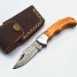 6.75'' Custom Hand Made Forged knife Hunter Knife Damascus Steel Bowie Knife Handle IronWood Folding
