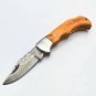 6.75'' Custom Hand Made Forged knife Hunter Knife Damascus Steel Bowie Knife Handle IronWood Folding