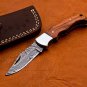6.5" Handmade Damascus Folding Pocket knife Hunting knife 100% Handmade Damascus Steel