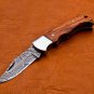 6.5" Handmade Damascus Folding Pocket knife Hunting knife 100% Handmade Damascus Steel