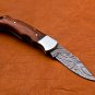 6.5" Handmade Damascus Folding Pocket knife Hunting knife 100% Handmade Damascus Steel