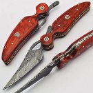 Handmade Damascus Folding Pocket knife Hunting knife 100% Handmade Damascus Steel Handle Wood