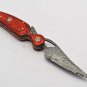 Handmade Damascus Folding Pocket knife Hunting knife 100% Handmade Damascus Steel Handle Wood