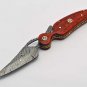 Handmade Damascus Folding Pocket knife Hunting knife 100% Handmade Damascus Steel Handle Wood