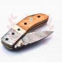 7.25" Handmade Damascus Folding Pocket knife Hunting knife 100% Handmade Damascus Steel Handle Kow