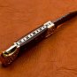 7.0" Handmade Damascus Folding Pocket knife Hunting knife 100% Handmade Damascus Steel