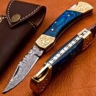 7.00'' Custom Hand Made Forged knife Hunter Knife Damascus Steel Bowie Knife Handle IronWood Folding