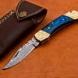 7.00'' Custom Hand Made Forged knife Hunter Knife Damascus Steel Bowie Knife Handle IronWood Folding