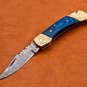7.00'' Custom Hand Made Forged knife Hunter Knife Damascus Steel Bowie Knife Handle IronWood Folding