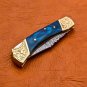 7.00'' Custom Hand Made Forged knife Hunter Knife Damascus Steel Bowie Knife Handle IronWood Folding