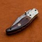 8.0" Handmade Damascus Folding Pocket knife Hunting knife 100% Handmade Damascus Steel
