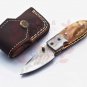 5.75" Handmade Damascus Folding Pocket knife Hunting knife 100% Handmade Damascus Steel Handle Ram